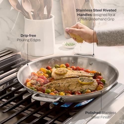 D3® Stainless Steel 14 inch Paella Pan (14 Inch Paella Pan)