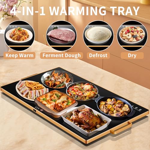 Warming Trays for Buffets Party (Black / Extra Large-32"x18")