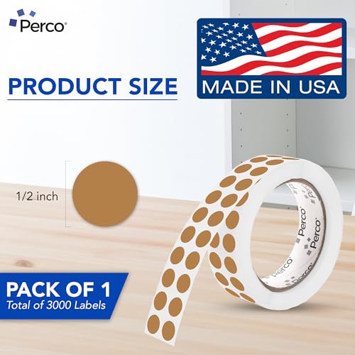 Kraft Brown Round Circle Dot Sticker 1 (Kraft Brown / 0.5 Inch)