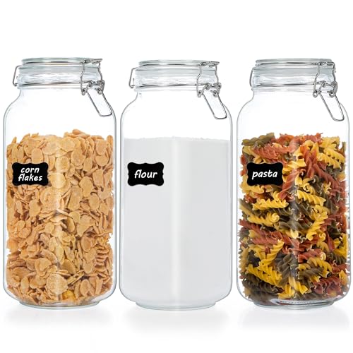 78oz Glass Food Storage Jars with Airtight Clamp Lids