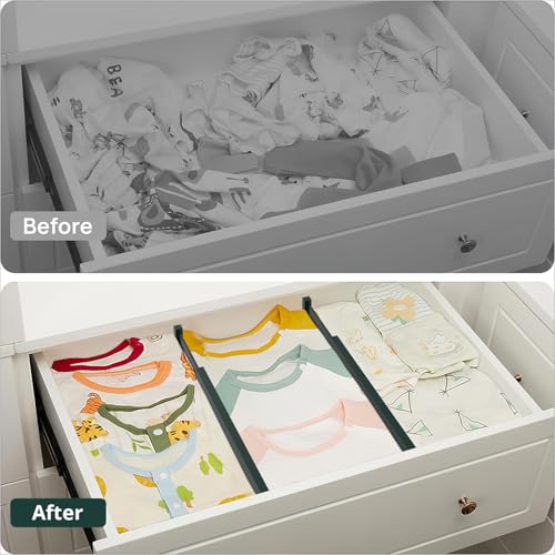 Expandable Bamboo Drawer Dividers (Dark Green)