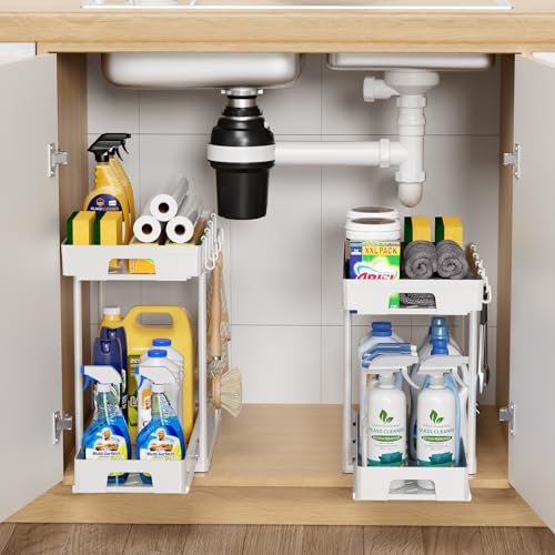Under Sink Organizers and Storage (2Set-White)