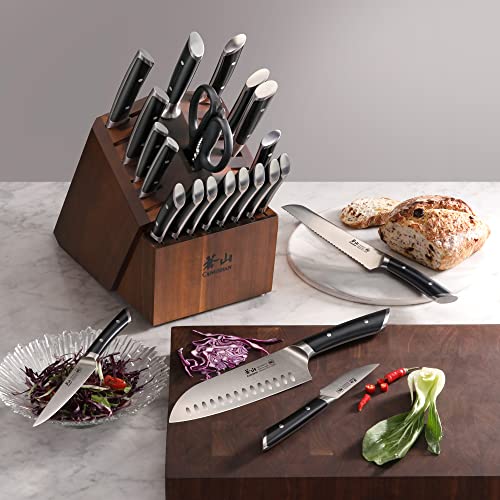 HELENA Series German Steel Forged Knife Block Set (23-Piece / Black)