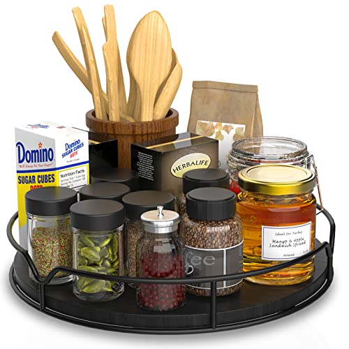 Lazy Susan Turntable Organizer with Anti (Black / 10'')