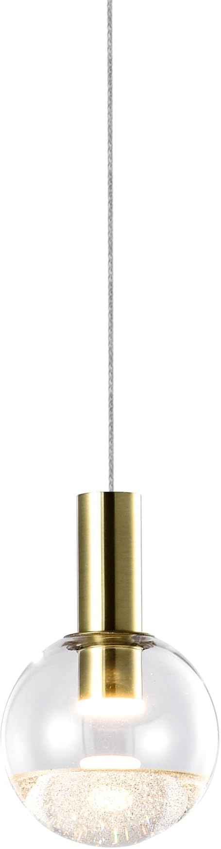 VONN Lighting Sienna VAP2181BRS 5" Integrated LED ETL Certified Height Adjustable Pendant Light with Globe Shade, Brass
