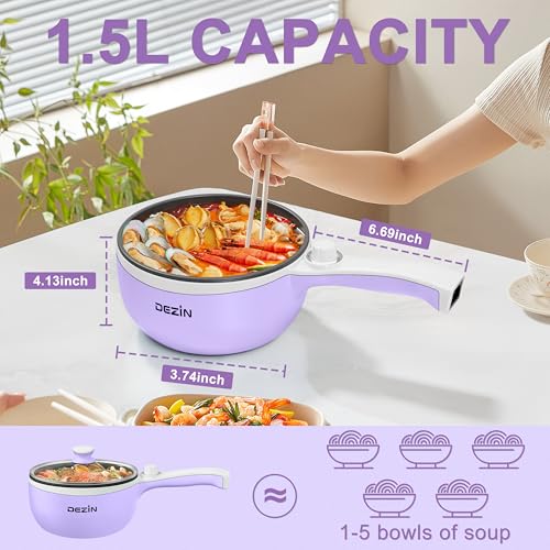 Hot Pot Electric with Steamer (1.5 L (With Steamer) / Purple 2)