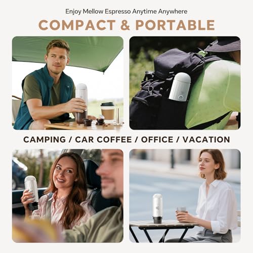 2-in-1 Portable Espresso Maker For Nespresso Pod＆Ground,White (White 03)