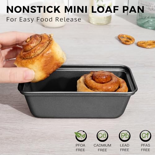 Mini Loaf Pan for Baking Bread (3 Count)