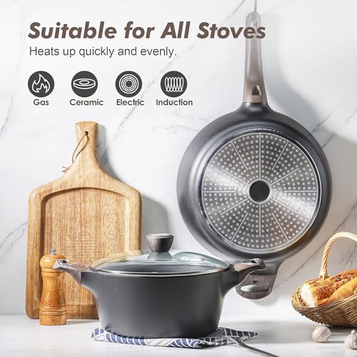 Pots and Pans Set Non stick (Classic Black)