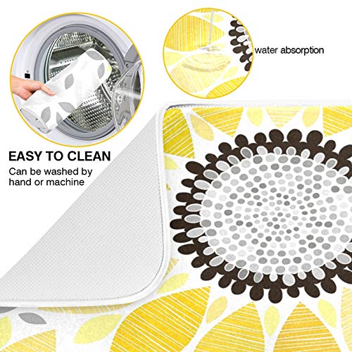 Super Absorbent Dish Drying Mat (Sunflowers / 16" x 18")