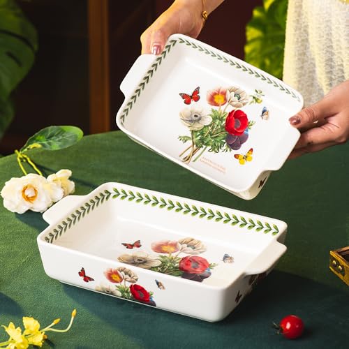 ONCCI In Glaze Ceramic Baking Dish Set of 2 (Corn Poppy)