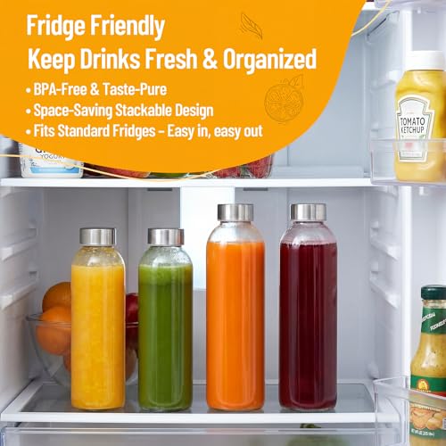 18 oz Glass Water Bottles (Clear Glass Bottle 6Pack / 18oz)