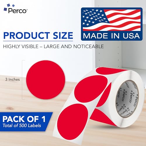 Red Round Circle Dot Sticker 3 (Red / 3 Inch)