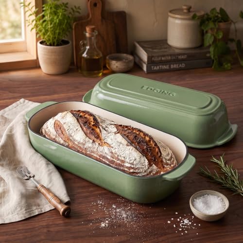 Enameled Cast Iron Loaf Pan with Lid (Pistachio Green)