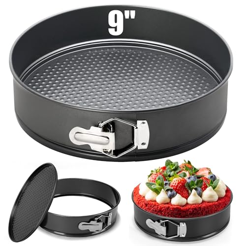 9 Inch Springform Pan Baking Pans Round Leakproof Nonstick Removable Bottom Bakeware for Cake (Round / 9 Inch)