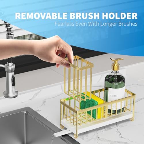 Sponge Holder for Kitchen Sink (Gold - 9.25″)