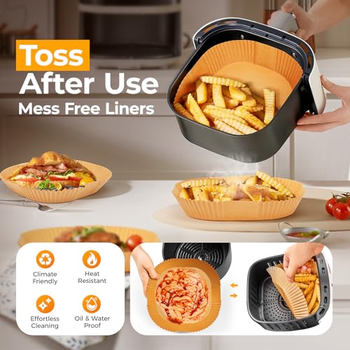 Air Fryer Liners Disposable 500 Pcs (8" Square)