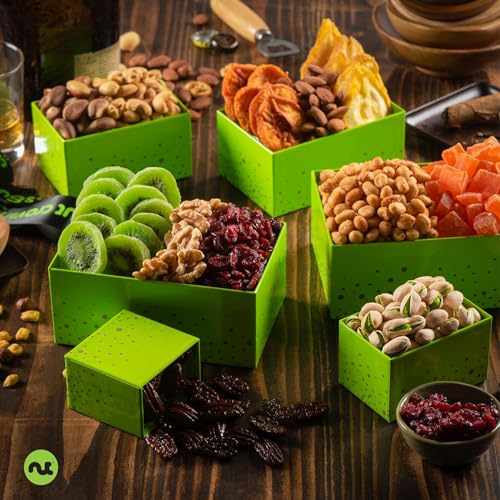 Dried Fruit & Mixed Nuts Gift Basket (Green - 6 Tier Tower)