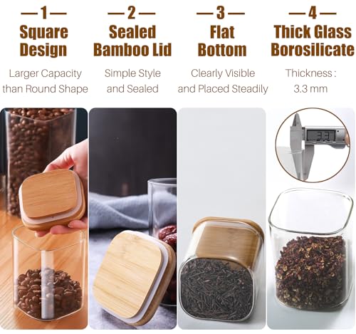 Glass Food Storage Jars with Airtight Lids