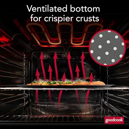 AirPerfect Insulated Nonstick Carbon Steel Pizza Pan with Cutting Guides