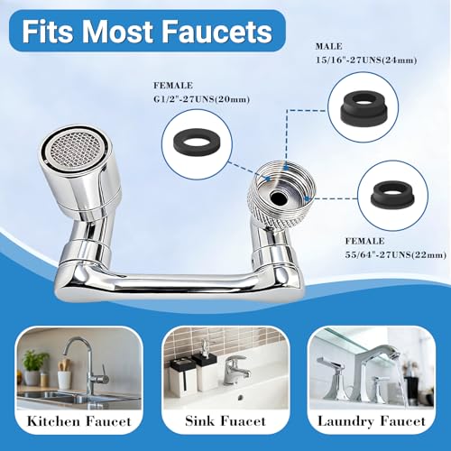 1080° Swivel Faucet Extender (Brass - 360° Mode / 360-1Mode)