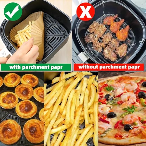Air Fryer Liners for CHEFMAN 2Qt Mini Air Fryer (5.5 Inch Square)