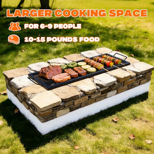 Heavy Duty Rectangular Fire Pit Grill Grate with X (36-INCH)