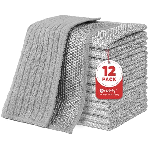 Dish Cloths 12 Pack Double (Grey)