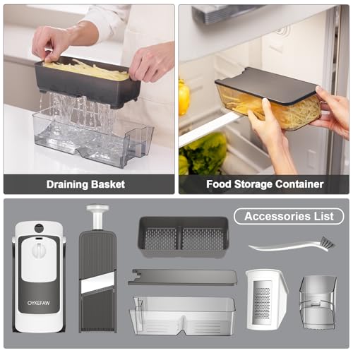 Safe Mandoline Potato Slicer Pro (4th Gen, Gray)