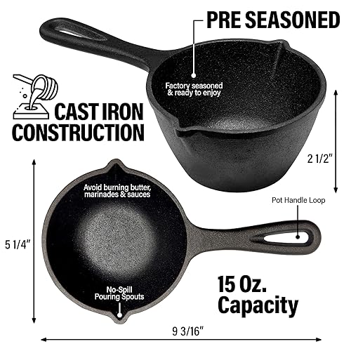 Small Cast Iron Basting Pot with Silicone BBQ Brush