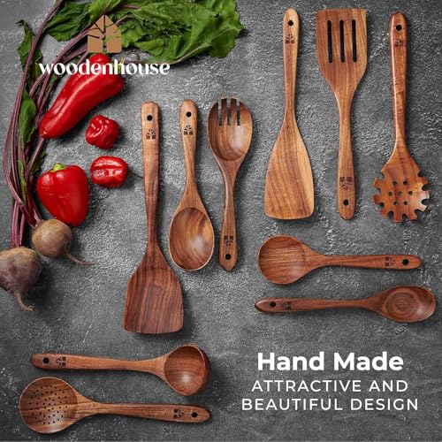 Wooden Spoons for Cooking (10 Piece Set)