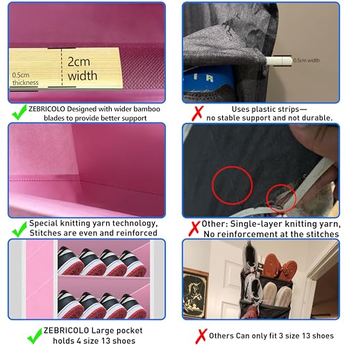 10 Tiers Shoe Organizer for Closet (Pink)