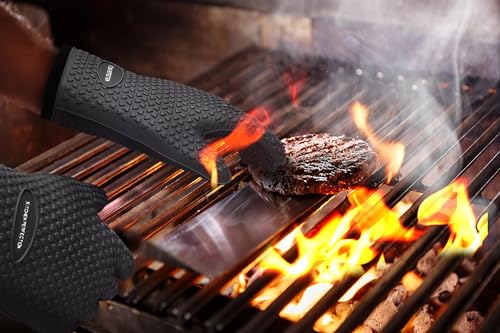 Silicone Smoker BBQ Gloves (Classic Gray / One Size Fits Most)