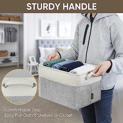 1 Pack Fabric Closet Storage Bins for Shelves (Grey / 1PCS/Large-15x11x9.5)