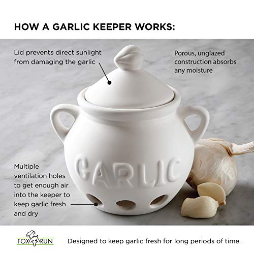 Garlic Keeper and Storage (White)