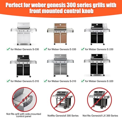 7524 7528 Cooking Grates 7622 Heat Deflectors 7620 Flavorizer Bars with Burner Tube Set for Weber Genesis Grill Replacement Parts E (Stainless Steel 2+5+3burner+2grate)