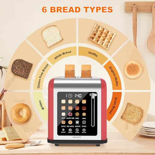 2 Slice Toaster Touch Screen (Red)