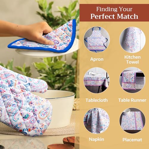 Pot Holders 100% Cotton Potholders (083 - Indian Floral / 8" x 8" (Pot Holder Pack of 2))