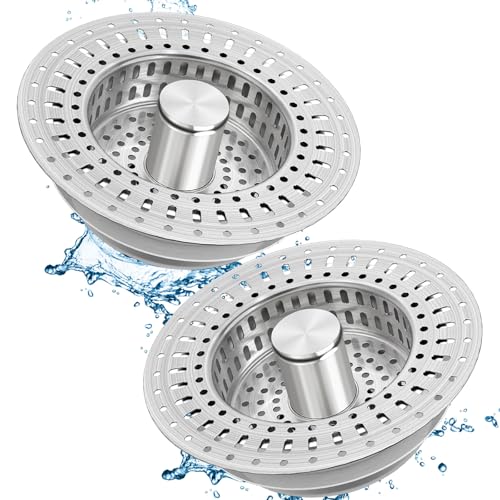 Upgraded 3 in 1 Kitchen Sink Drain Filter (2 Count)