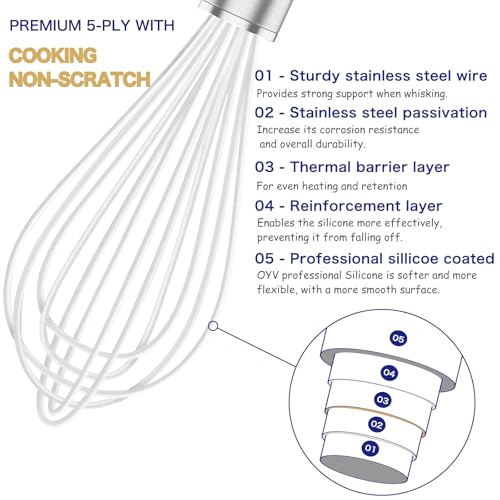 White Silicone Whisk Set of 3 (3 Count)