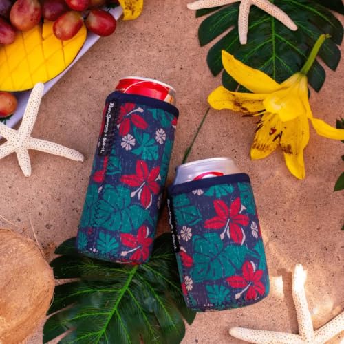 CanSok Sleeve for Beer & Soda Insulated Neoprene Cover (Reyn Spooner Pahala / 12oz Slim Can Sleeve)