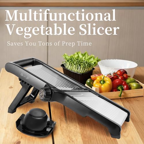 5‑in‑1 Adjustable Mandoline Slicer (Black)