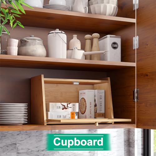 Bread Box for Kitchen Counter (Natural / Medium-1_Tier)