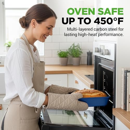 8 Piece Nonstick Stackable Bakeware Set (Blue)