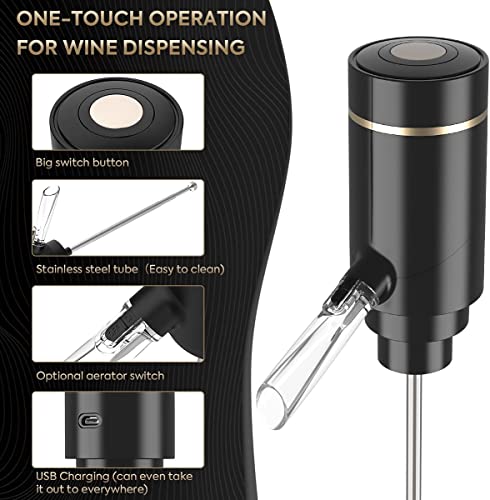 Electric Wine Aerator & Dispenser (Pro Steel / Enamel Midnight)