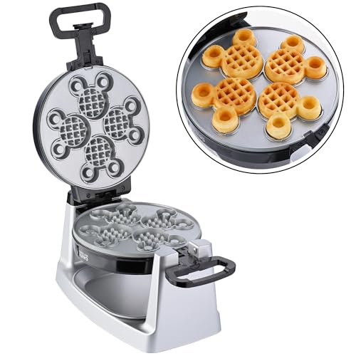 Mickey Mouse Waffle and Donut Maker with 3 Sets of Removable Nonstick Ceramic Plates (Black)