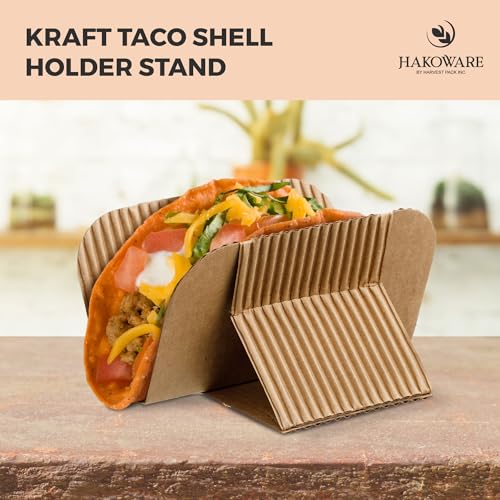 Disposable Kraft Paper Taco Holder Stand Food Tray Plates for Tacos & Pita