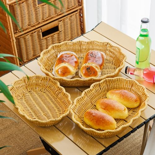 2Pack Fruit Baskets Wicker Bread Basket