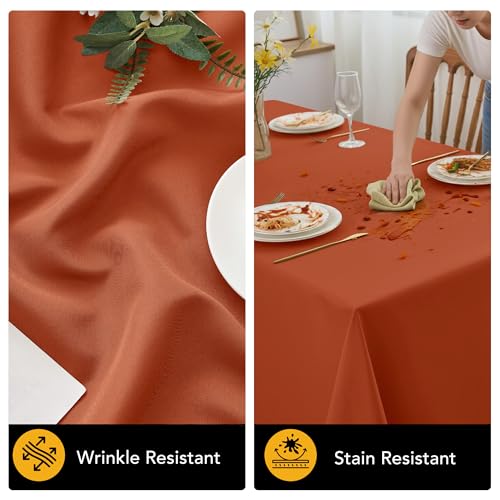 10 Pack Rust Tablecloths for Rectangle Tables (Rust / 70x120 In, 10 Pack)