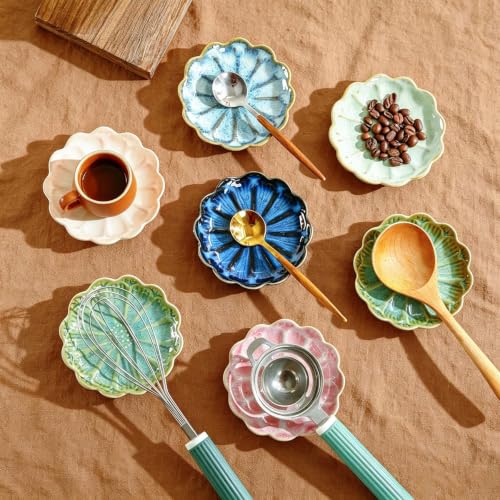 Ceramic Spoon Rest for Stove Top (Retro, Lavender Purple)